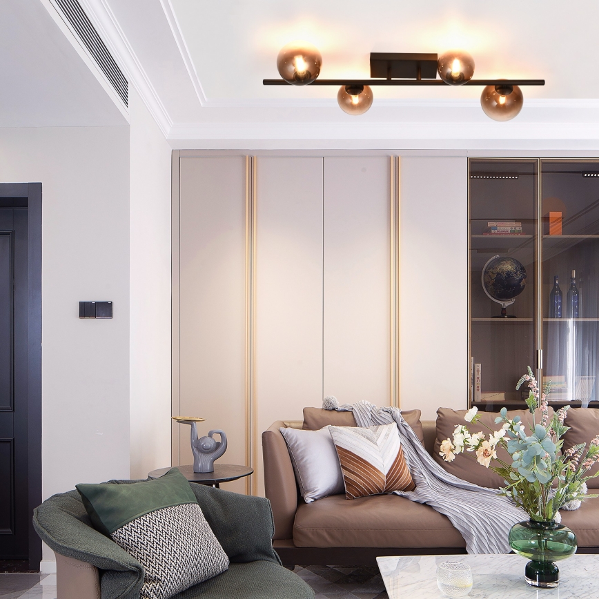 Brilagi - Lustre de Teto LED MILLA 4xG9/3W/230V castanho/castanho fumê