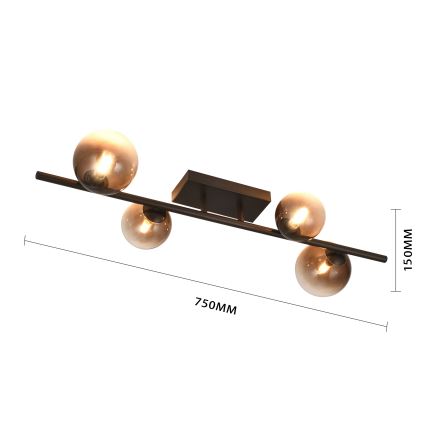 Brilagi - Lustre de Teto LED MILLA 4xG9/3W/230V castanho/castanho fumê