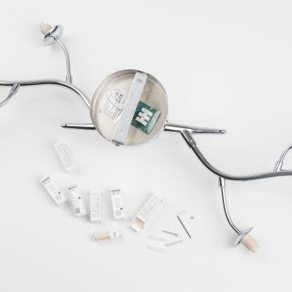 Brilagi - Lustre de teto LED MISTEL 6xG9/3W/230V cromo preto/vidro fumado