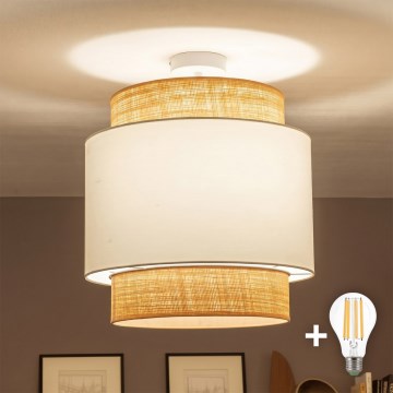 Brilagi - Lustre de teto LED sobreposto CERIA 1xE27/60W/230V Ø 40 cm bege/branco
