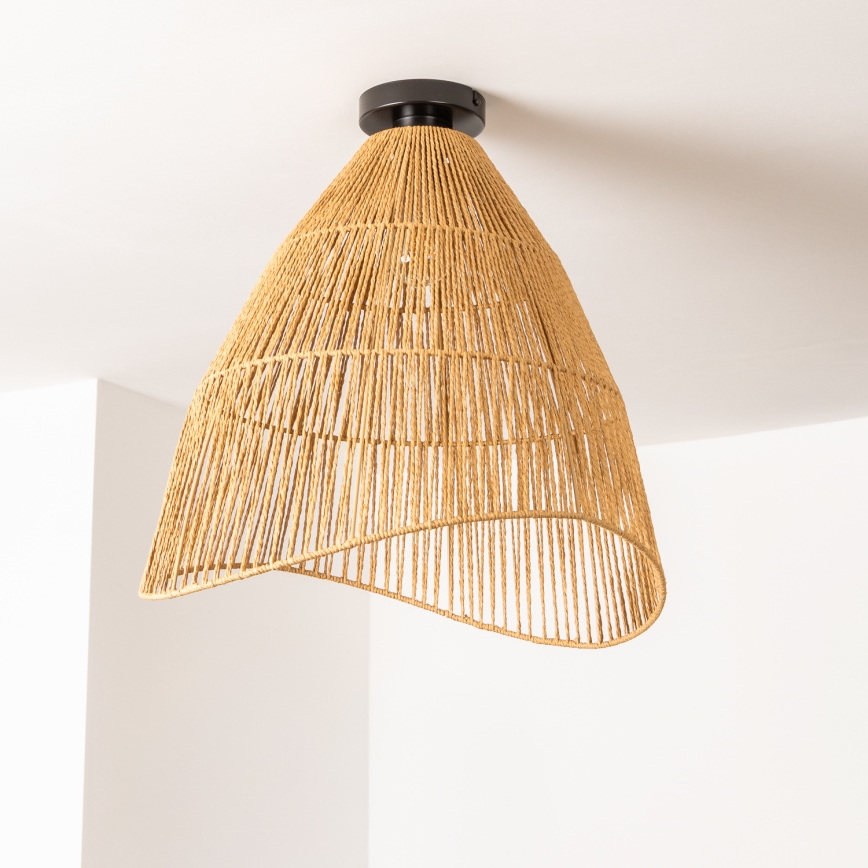 Brilagi - Lustre de teto LED sobreposto CERIA BOHO, 1x E27 (40 W, 230 V), Ø 70 cm, castanho