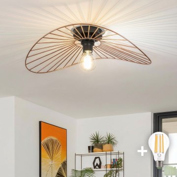Brilagi - Lustre de teto LED sobreposto CERIA WIRE 1xE27/40W/230V 40x56 cm bronze