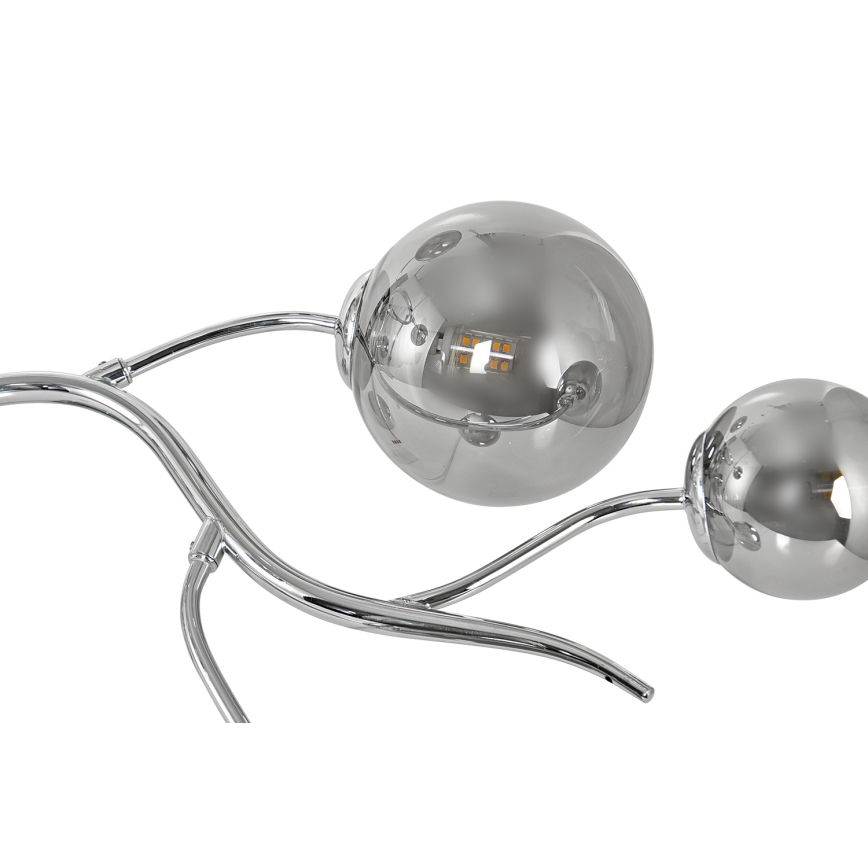 Brilagi - Lustre de teto LED sobreposto MISTEL 9xG9/3W/230V preto cromado/fumê