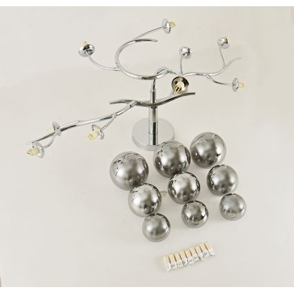 Brilagi - Lustre de teto LED sobreposto MISTEL 9xG9/3W/230V preto cromado/fumê