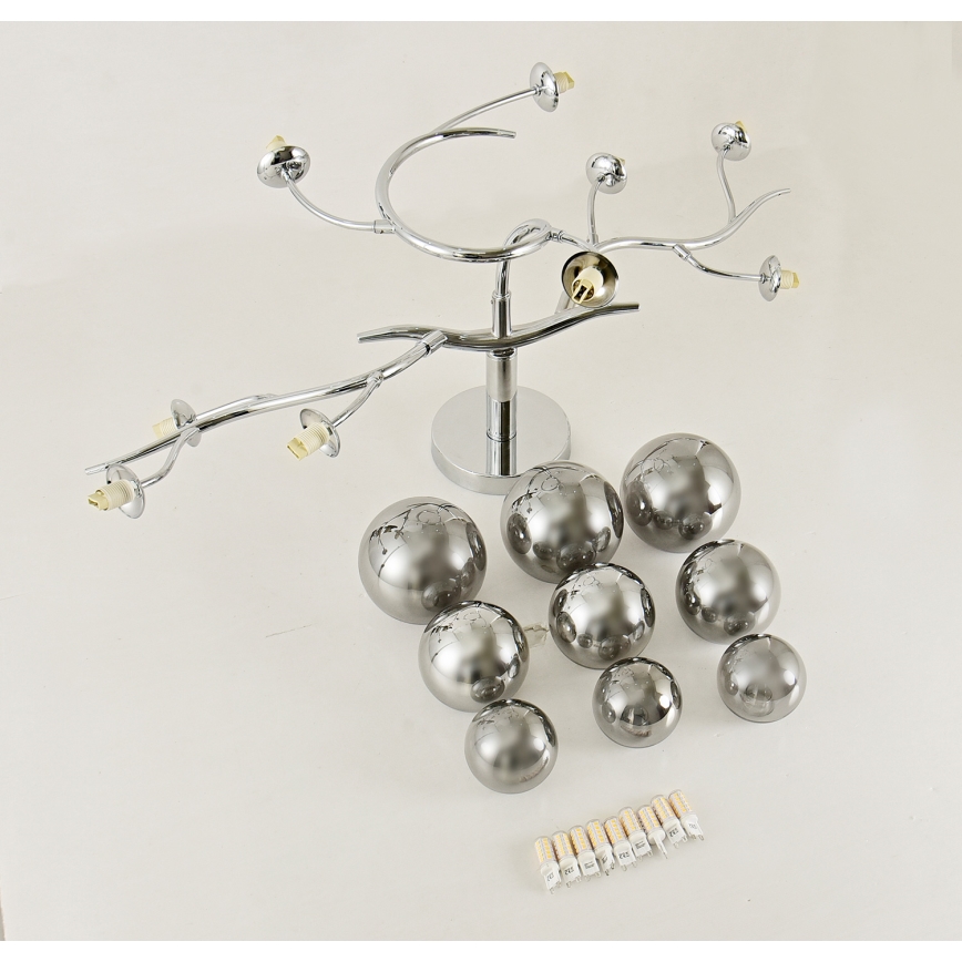 Brilagi - Lustre de teto LED sobreposto MISTEL 9xG9/3W/230V preto cromado/fumê