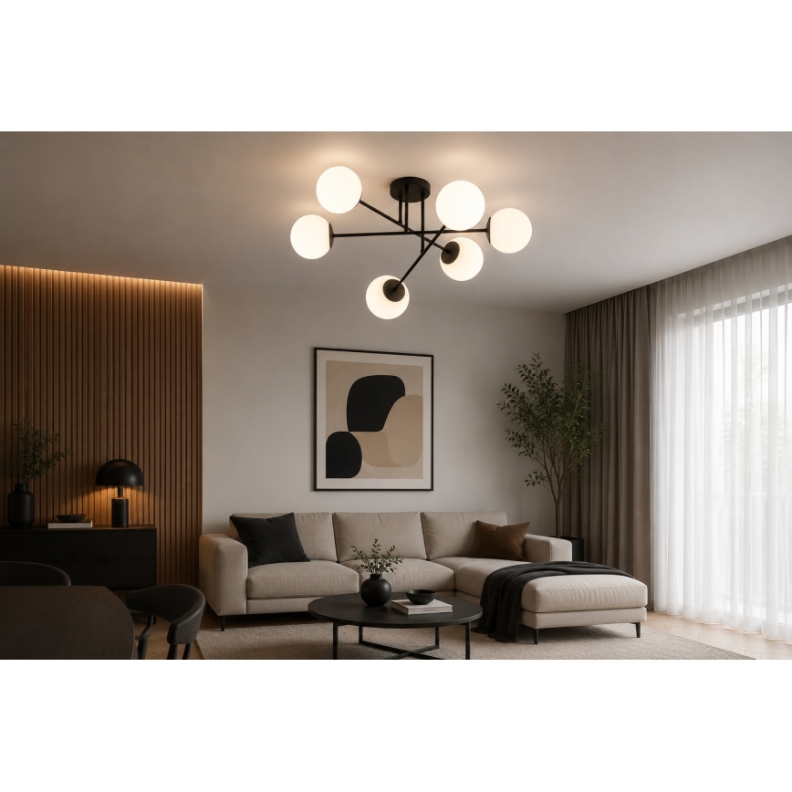 Brilagi - Lustre de teto MILO 6xE27/60W/230V preto