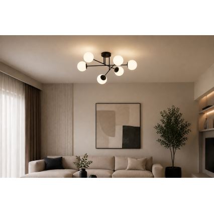 Brilagi - Lustre de teto MILO 6xE27/60W/230V preto