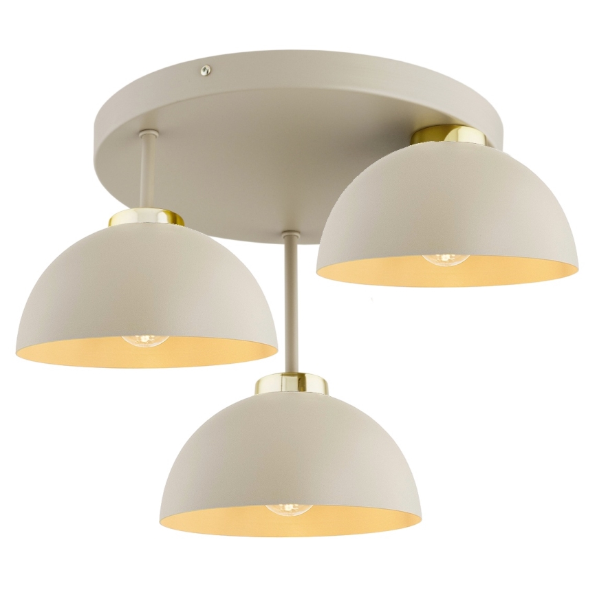 Brilagi - Lustre de teto montado à superfície MOON 3xE27/60W/230V bege/dourado