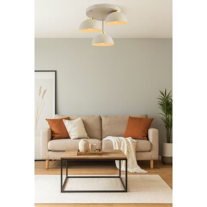 Brilagi - Lustre de teto montado à superfície MOON 3xE27/60W/230V bege/dourado