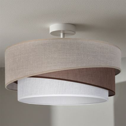 Brilagi - Lustre de teto sobreposto ARROW 1xE27/60W/230V Ø 45 cm bege/castanho/branco