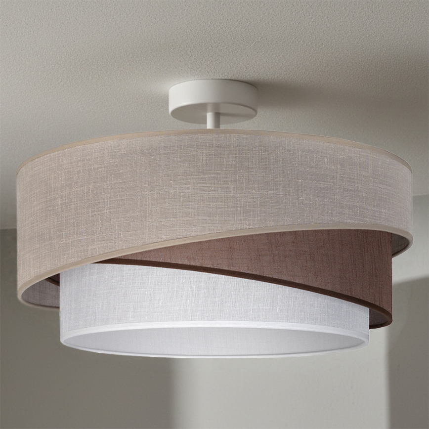 Brilagi - Lustre de teto sobreposto ARROW 1xE27/60W/230V Ø 45 cm bege/castanho/branco
