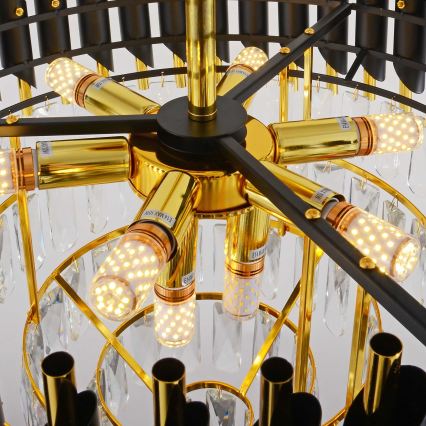 BRILAGI - Lustre de teto sobreposto ECLIPSE 9xE14/10W/230V Ø 58 cm dourado/preto