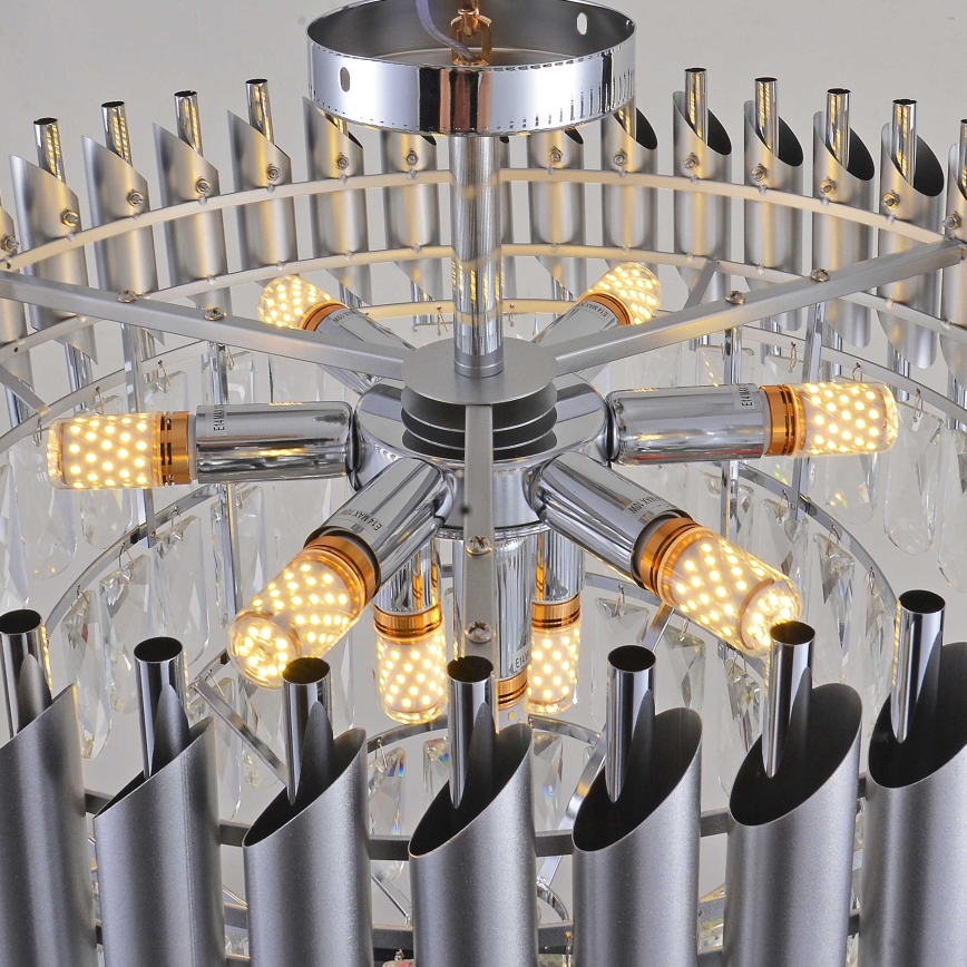 BRILAGI - Lustre de teto sobreposto ECLIPSE 9xE14/10W/230V Ø 58 cm prateado