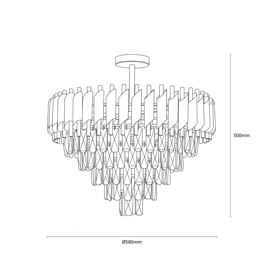 BRILAGI - Lustre de teto sobreposto ECLIPSE 9xE14/10W/230V Ø 58 cm prateado