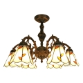 Brilagi - Lustre de teto sobreposto em vitral estilo Tiffany FOLIA 6xE27/60W/230V Ø 60 cm