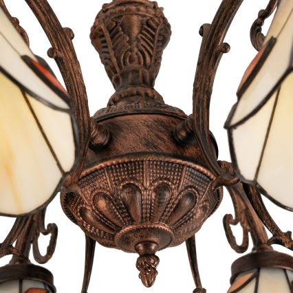 Brilagi - Lustre de teto sobreposto em vitral estilo Tiffany FOLIA 6xE27/60W/230V Ø 60 cm