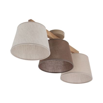 Brilagi - Lustre de teto sobreposto LATTE 3xE27/15W/230V pinho/misto