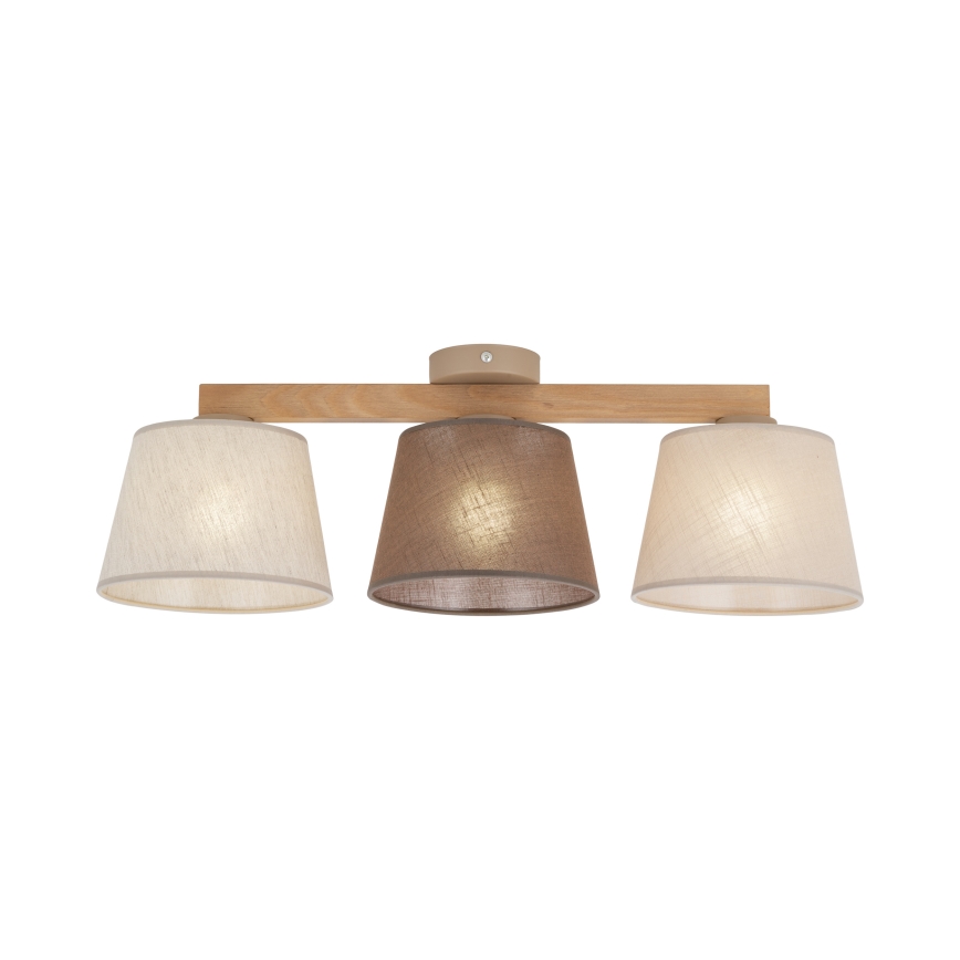 Brilagi - Lustre de teto sobreposto LATTE 3xE27/15W/230V pinho/misto