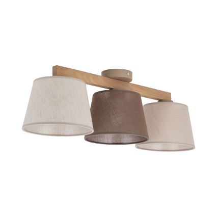 Brilagi - Lustre de teto sobreposto LATTE 3xE27/15W/230V pinho/misto