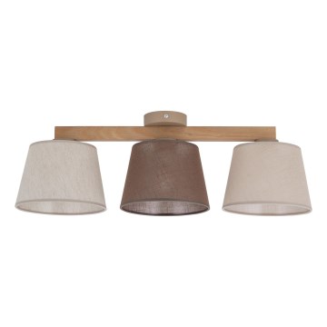 Brilagi - Lustre de teto sobreposto LATTE 3xE27/60W/230V pinho/misto