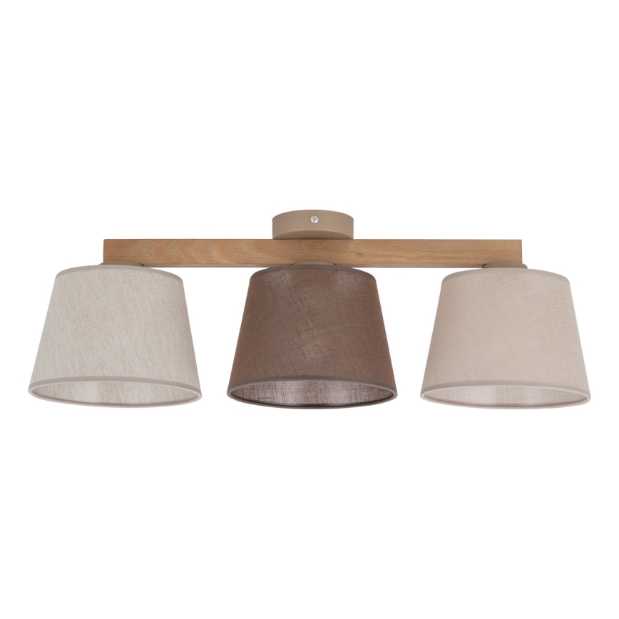 Brilagi - Lustre de teto sobreposto LATTE 3xE27/60W/230V pinho/misto