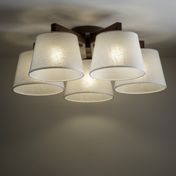 Brilagi - Lustre de teto sobreposto LATTE 5xE27/15W/230V pinho/branco