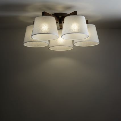 Brilagi - Lustre de teto sobreposto LATTE 5xE27/15W/230V pinho/branco