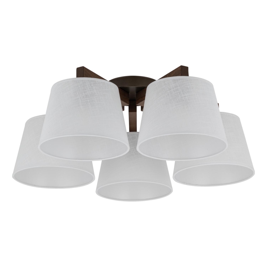 Brilagi - Lustre de teto sobreposto LATTE 5xE27/15W/230V pinho/branco