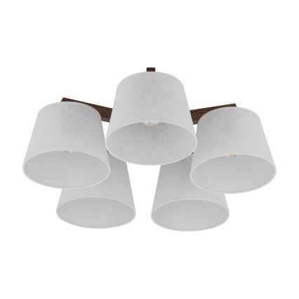 Brilagi - Lustre de teto sobreposto LATTE 5xE27/15W/230V pinho/branco