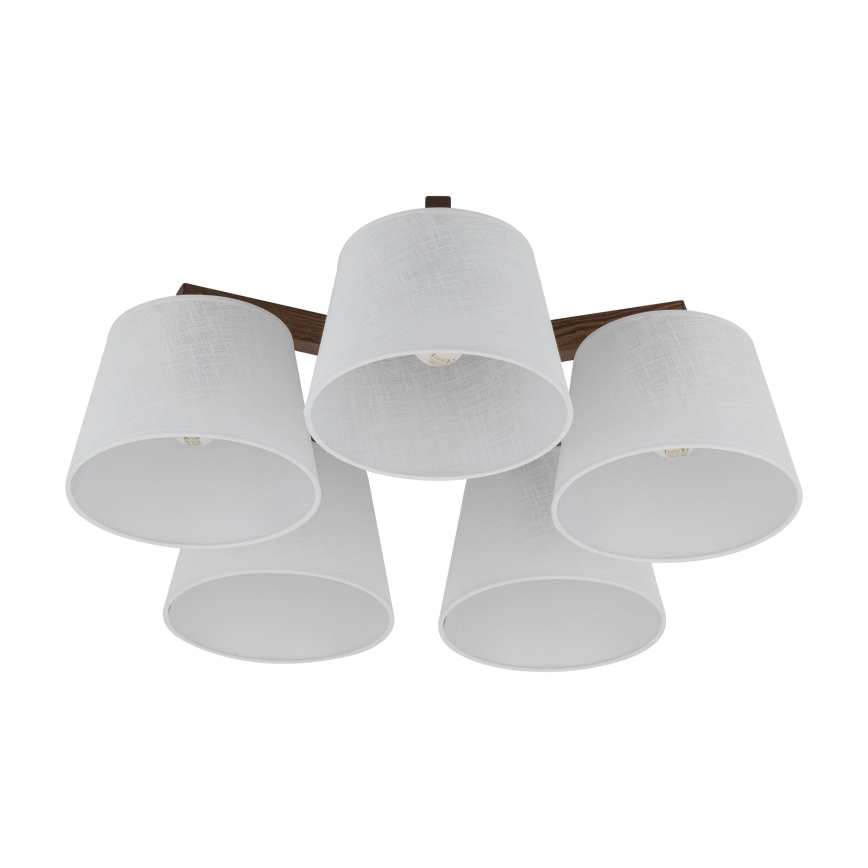 Brilagi - Lustre de teto sobreposto LATTE 5xE27/15W/230V pinho/branco
