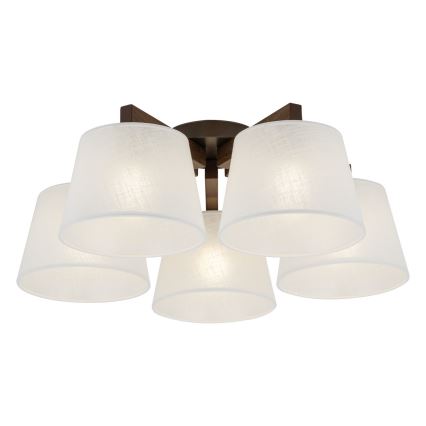 Brilagi - Lustre de teto sobreposto LATTE 5xE27/15W/230V pinho/branco