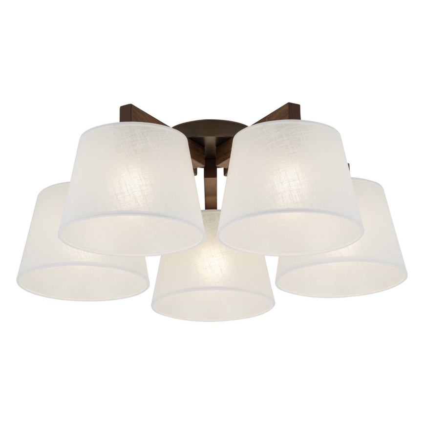 Brilagi - Lustre de teto sobreposto LATTE 5xE27/15W/230V pinho/branco