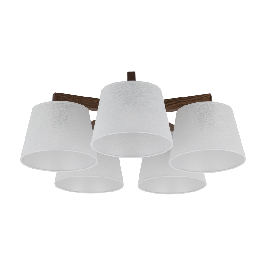 Brilagi - Lustre de teto sobreposto LATTE 5xE27/15W/230V pinho/branco