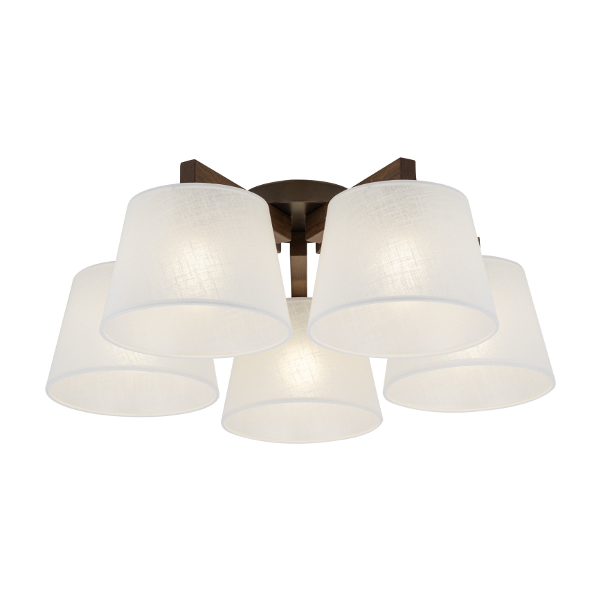 Brilagi - Lustre de teto sobreposto LATTE 5xE27/60W/230V pinho/branco
