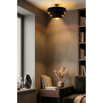 Brilagi - Lustre de teto sobreposto LUNETA 1xE27/60W/230V Ø 40 cm preto/dourado