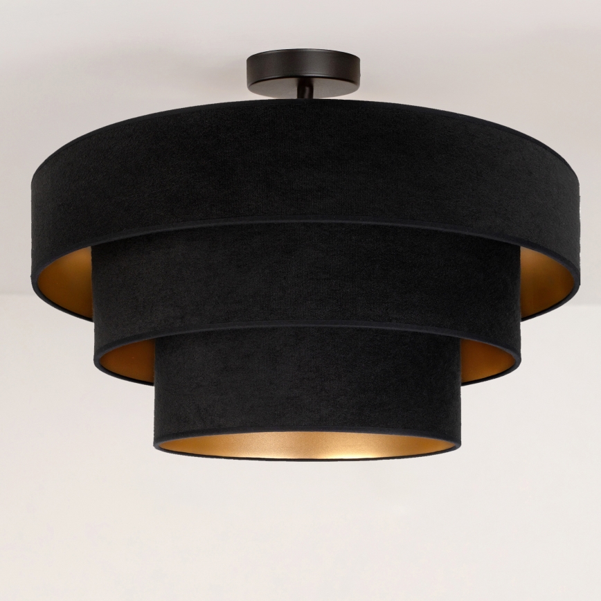 Brilagi - Lustre de teto sobreposto LUNETA 1xE27/60W/230V Ø 40 cm preto/dourado