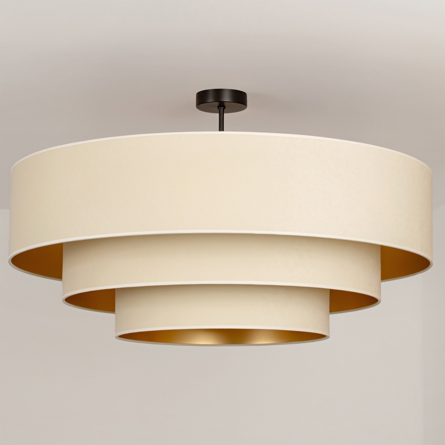 Brilagi - Lustre de teto sobreposto LUNETA 3xE27/60W/230V Ø 80 cm creme/dourado