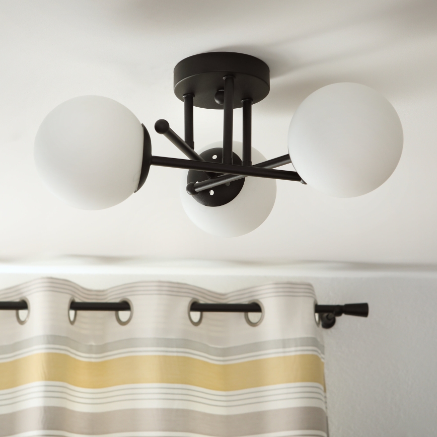 Brilagi - Lustre de teto sobreposto MALIVA 3xE14/15W/230V preto/branco