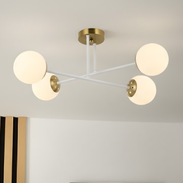 Brilagi - Lustre de teto sobreposto MALIVA 4xE14/15W/230V dourado/branco