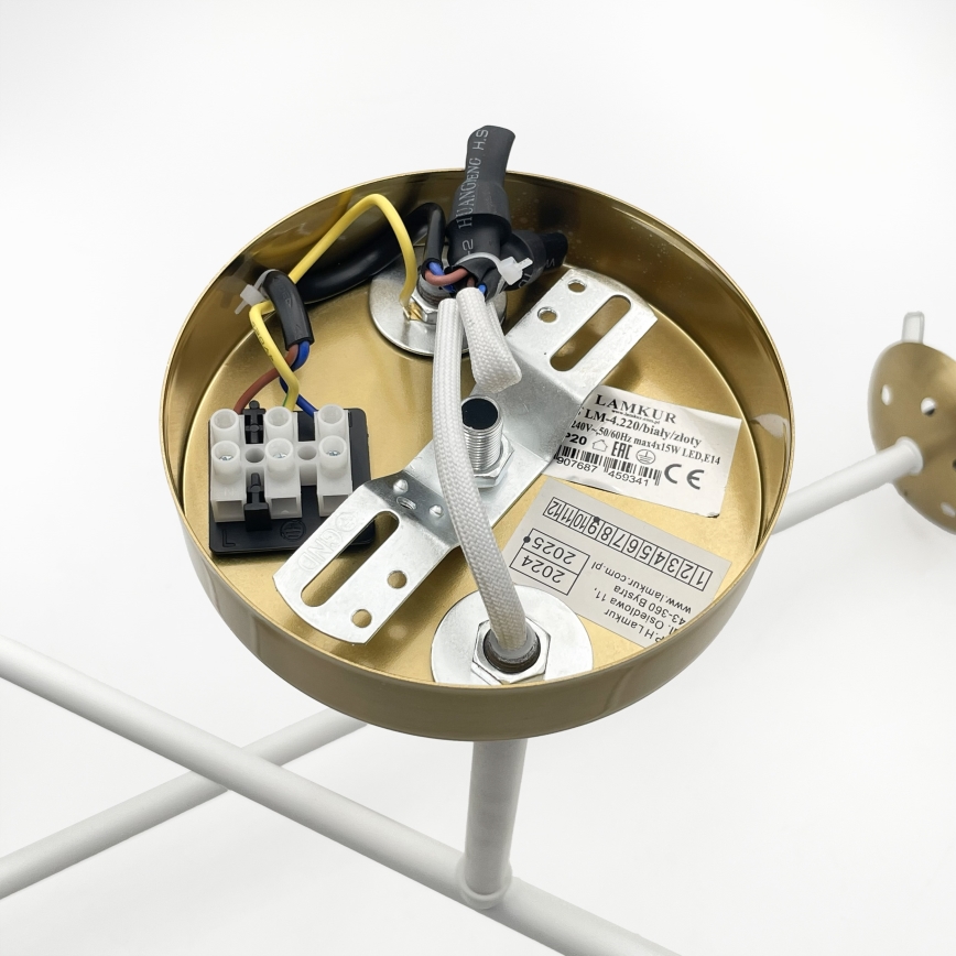 Brilagi - Lustre de teto sobreposto MALIVA 4xE14/15W/230V dourado/branco