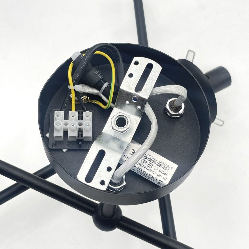 Brilagi - Lustre de teto sobreposto MALIVA 6xE14/15W/230V preto/branco