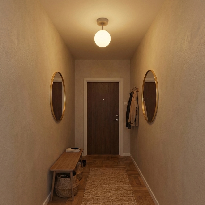 Brilagi - Lustre de teto sobreposto MILO ECRU 1xE27/60W/230V bege/dourado