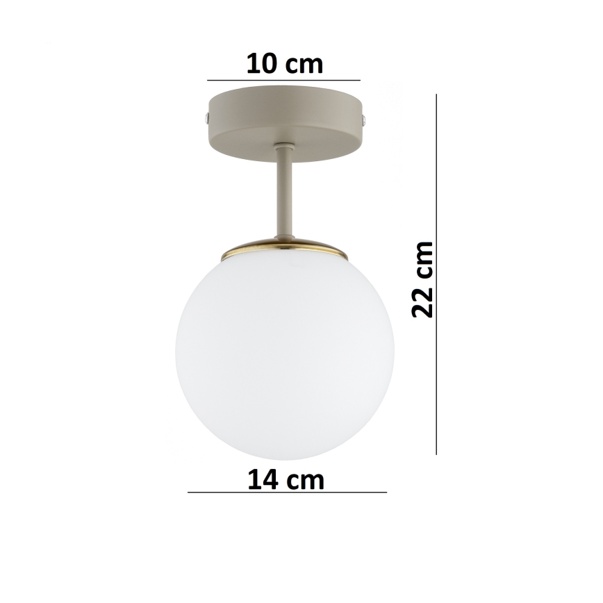Brilagi - Lustre de teto sobreposto MILO ECRU 1xE27/60W/230V bege/dourado
