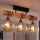Brilagi - Lustre de teto sobreposto WOOD GLASS 3xE27/60W/230V pinho/preto/marrom fumê