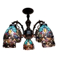 BRILAGI - Lustre de teto Tiffany em vitral, de montagem direta CORAL 5xE27/60W/230V Ø 60 cm