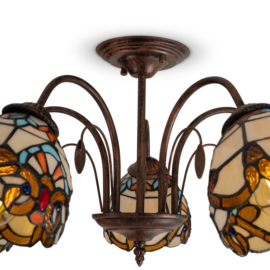 Brilagi - Lustre de teto Tiffany em vitral MIRABELLA 5xE27/60W/230V Ø 60 cm