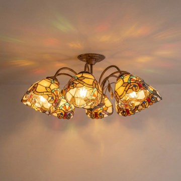 Brilagi - Lustre de teto Tiffany em vitral MIRABELLA 8xE27/60W/230V Ø 68 cm