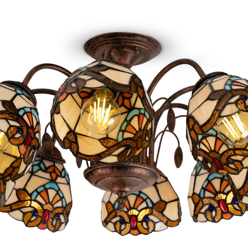 Brilagi - Lustre de teto Tiffany em vitral MIRABELLA 8xE27/60W/230V Ø 68 cm