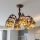Brilagi - Lustre de teto Tiffany em vitral sobreposto JUNGLE 6xE27/60W/230V diâmetro 60 cm