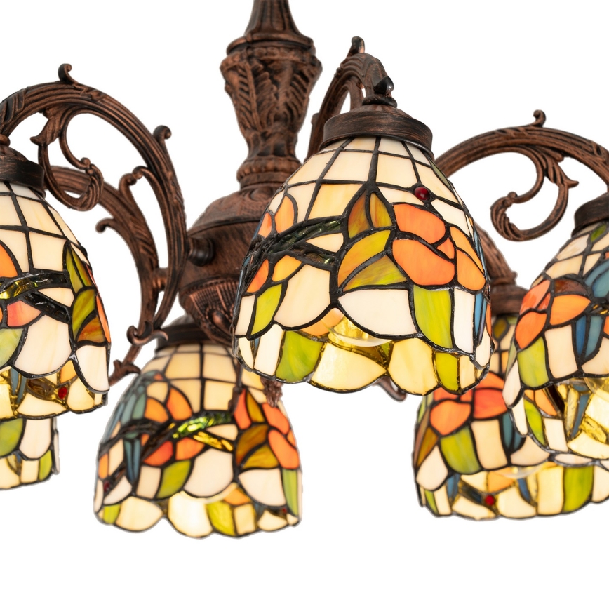 Brilagi - Lustre de teto Tiffany em vitral sobreposto JUNGLE 6xE27/60W/230V diâmetro 60 cm
